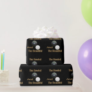 Papel De Presente Ouro Engraçado Boliches De Design Bela,