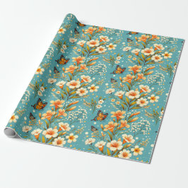 Papel De Presente Ouro Lily Garden