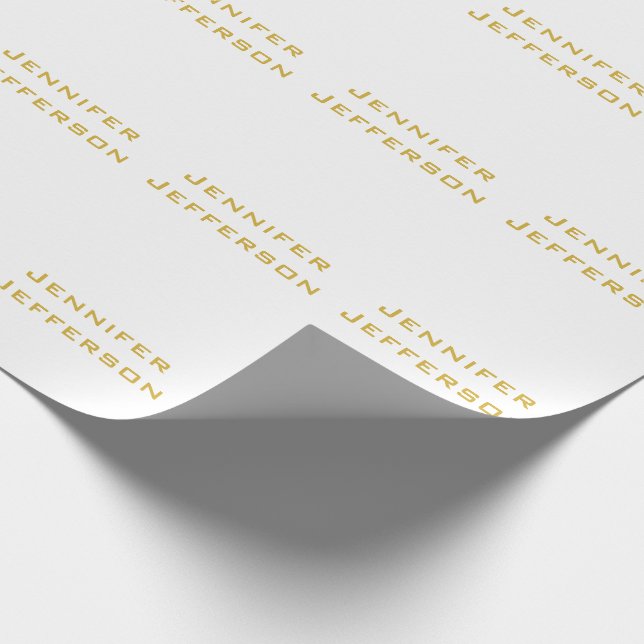 Papel De Presente Ouro Metálico e Branco Profissional Moderno Elegan (Ponta)