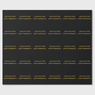 Papel De Presente Ouro Metálico & Preto Moderno Elegante Profissiona