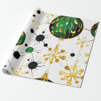 Papel De Presente Ouro Ornament Joy Wrap de Natal