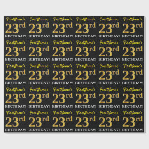 Papel De Presente Ouro preto, de imitação "2ó ANIVERSÁRIO "