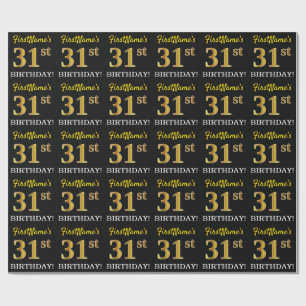Papel De Presente Ouro preto, de imitação "3ø ANIVERSÁRIO "