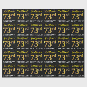 Papel De Presente Ouro preto, de imitação "73rd ANIVERSÁRIO "