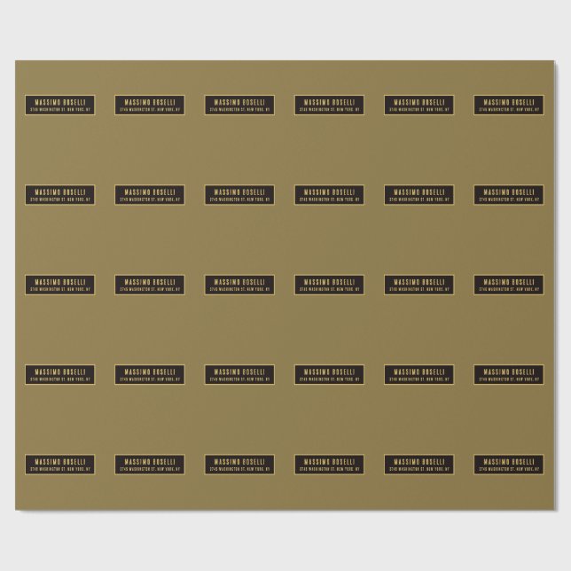 Papel De Presente Ouro & Preto Minimalista Profissional Moderno (Aberto)