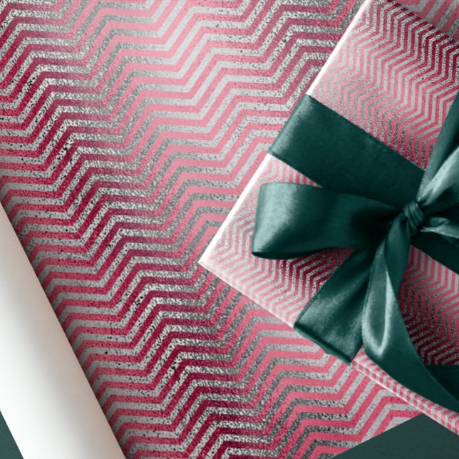 Papel De Presente Ouro quic rosa e metal prateado brilhante (Criador carregado)