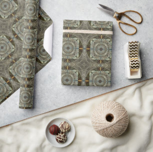 Papel De Presente Ouro Silver Filigree Dimensiona Belas Artes