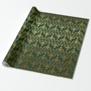 Papel De Presente Ouro verde esmeralda do abacaxi havaiano