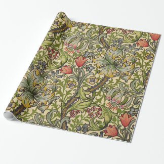 Papel De Presente Ouro William Morris Lily