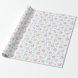 Papel De Presente Ouros Espalhados De Pastel Cujo Corte Se Espalhou