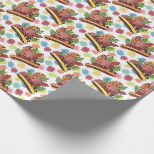 Papel De Presente  Outono Ação de Graças Noz