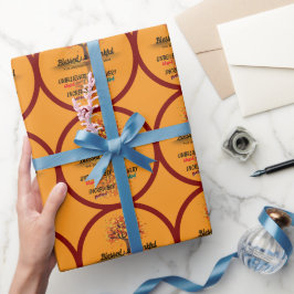 Papel De Presente Outono Árvore Feliz Ação de Graças Abençoado