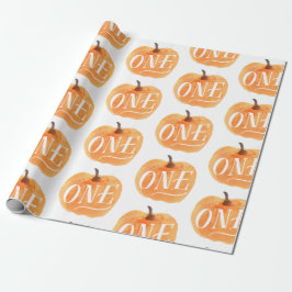 Papel De Presente outono de Abóbora outono Primeiro Aniversário Um