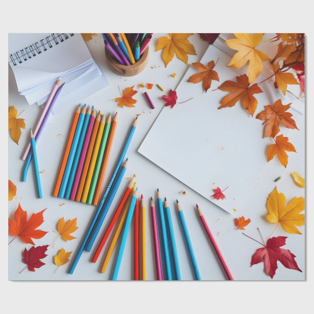 Papel De Presente Outono de Volta às Aulas (Aberto)