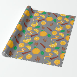 Papel De Presente Outono Laranja e Estrela Anise Sem Olhos Ação de G