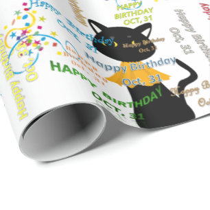 Papel De Presente Outubro, 31 de aniversário