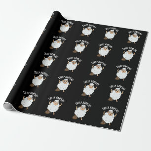 Papel De Presente Ovelha Acontece Merda Engraçada Trocadilho Fundo E