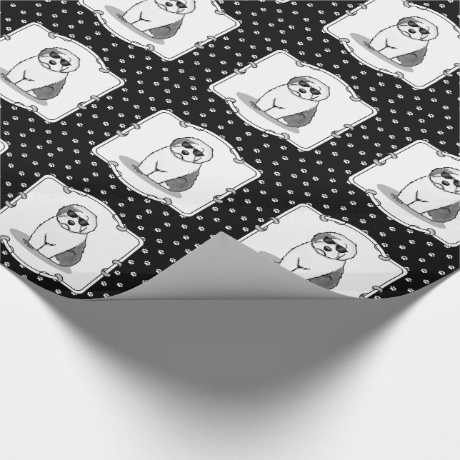 Papel De Presente Ovino Inglês legal (Cinza 1) Custa Engraçado (Ponta)