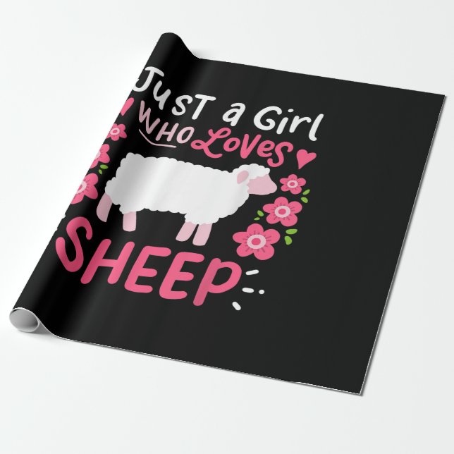 Papel De Presente Ovinos Rosa | Apenas Uma Menina Que Adora Presente (Desenrolado)