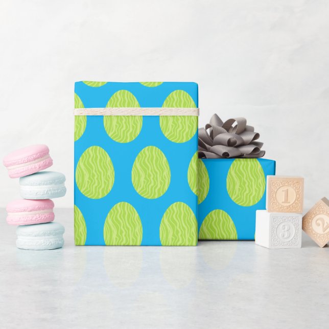 Papel De Presente Ovo de Páscoa primavera Verde (Chá de bebê)