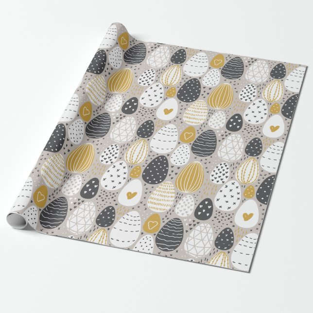 Papel De Presente Ovos de Páscoa de Pastel Cute (Desenrolado)