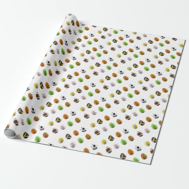 Papel De Presente ovos de Páscoa desportivos (Desenrolado)