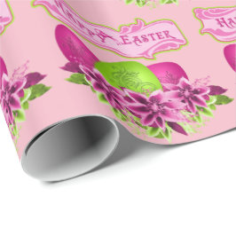 Papel De Presente Ovos De Páscoa E Felz pascoa De Flores