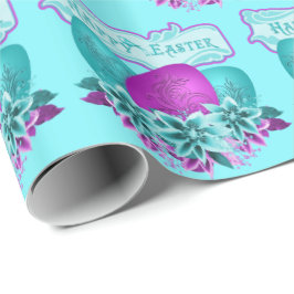 Papel De Presente Ovos De Páscoa E Felz pascoa De Flores