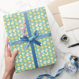 Papel De Presente Óvulo de coelho de páscoa verde-branca