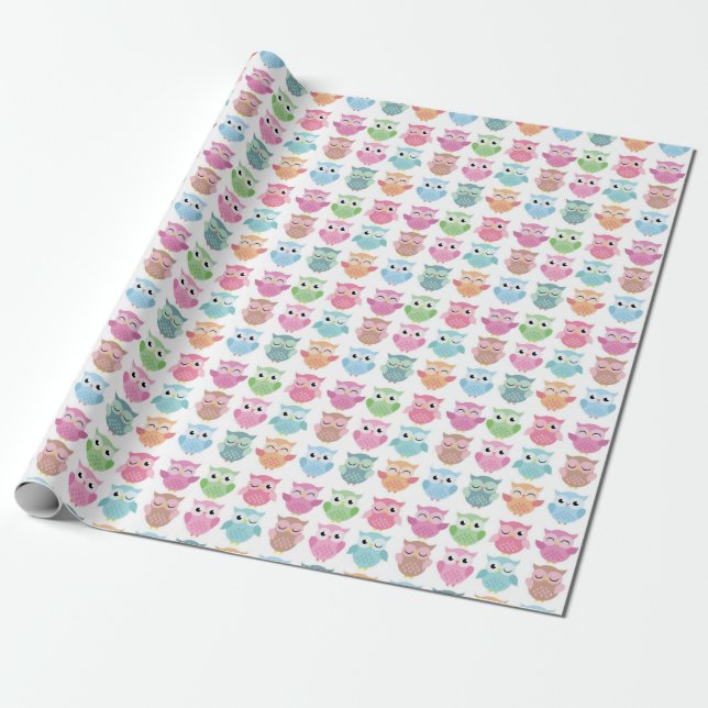 Papel De Presente Owl Pattern (Desenrolado)