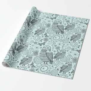 Papel De Presente Owl Pattern