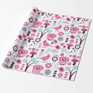 Papel De Presente Owl Pattern