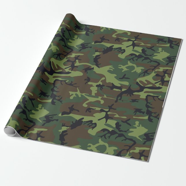 Papel De Presente Pacote de presente de camo para caçadores (Desenrolado)
