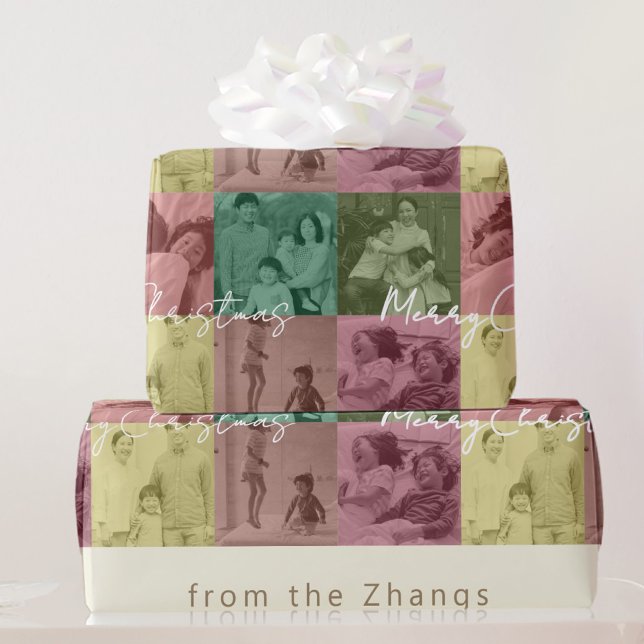 Papel De Presente Pacote de presente de Colagem de Fotos do Natal da (Criador carregado)