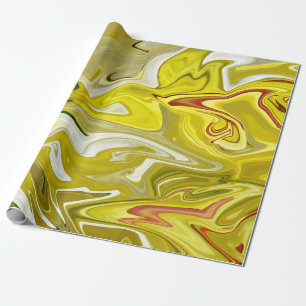 Papel De Presente Padrão abstrato amarelo