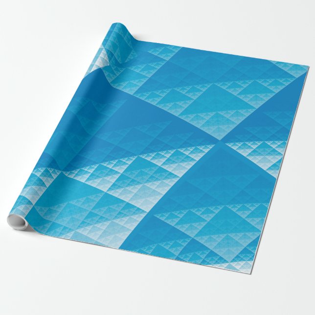 Papel De Presente Padrão abstrato azul (Desenrolado)