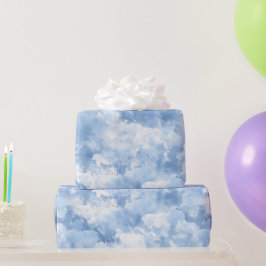 Papel De Presente Padrão Abstrato Branco Névoa Aquarela Céu Azul