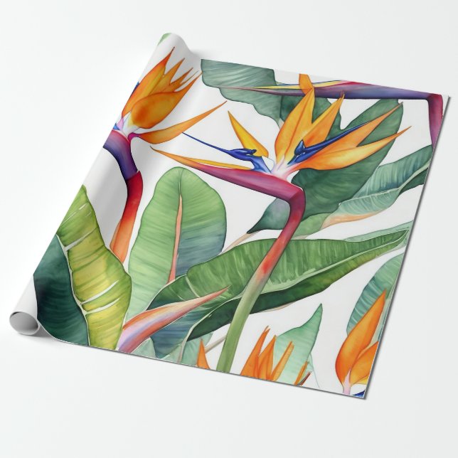 Papel De Presente padrão abstrato de flores de fezes com botões bril (Desenrolado)