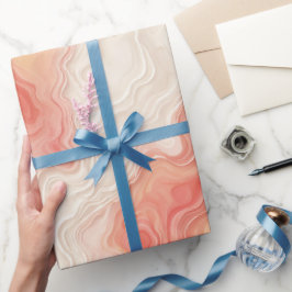 Papel De Presente Padrão Abstrato de Fluxo de Água Coral Fluido Pêss