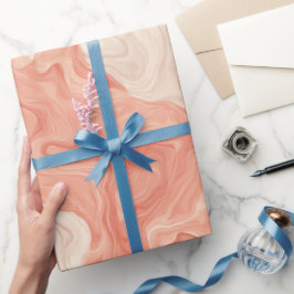 Papel De Presente Padrão Abstrato de Fluxo de Água Coral Fluido Pêss