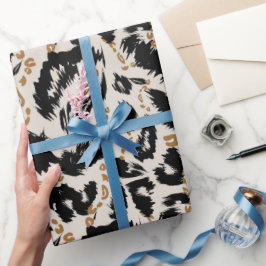 Papel De Presente Padrão Abstrato de Leopardo Africano Boêmio