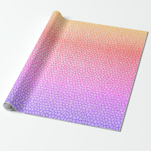 Papel De Presente Padrão Abstrato de mosaico amarelo-alaranjado azul