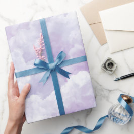 Papel De Presente Padrão Abstrato de Nuvem de Névoa de Lavanda Lilás