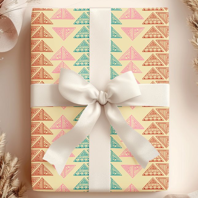 Papel De Presente Padrão Abstrato de Pontas de Seta Tribais Africana (Criador carregado)