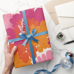 Papel De Presente Padrão abstrato de rosa laranja creme em explosão 