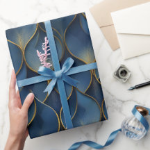 Padrão Abstrato de Safira Luxuosa Azul-Marinho Dou