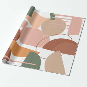 Papel De Presente Padrão Abstrato de Tons Terrosos