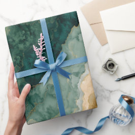 Papel De Presente Padrão Abstrato Floresta Verde Aquarela Fluida
