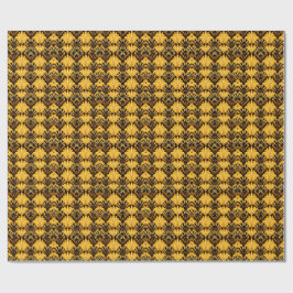 Papel De Presente Padrão Abstrato Geométrico Neo Deco Dourado