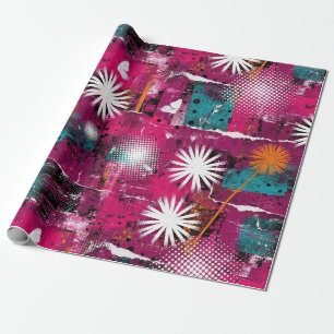 Papel De Presente Padrão Abstrato Grunge com Dente-de-Leão